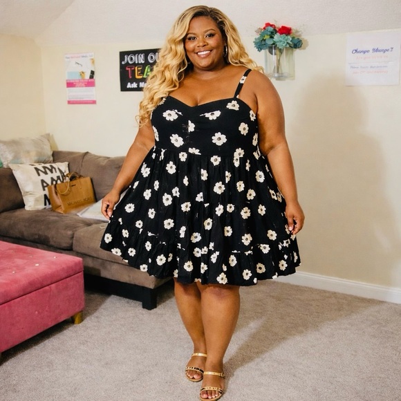 Torrid Black and White Floral Mini Dress - Picture 8 of 9